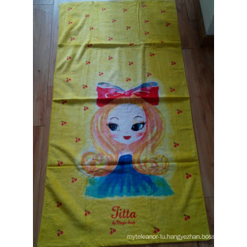 (BC-BT1021) High Quality 100% Velvet Cartoon Beach Towel